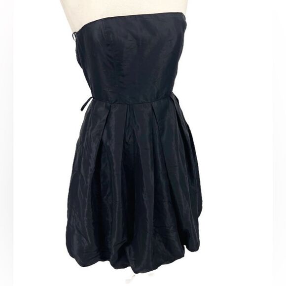Zara Basic Black Strapless Balloon Cocktail Dress Sz S - Picture 1 of 6